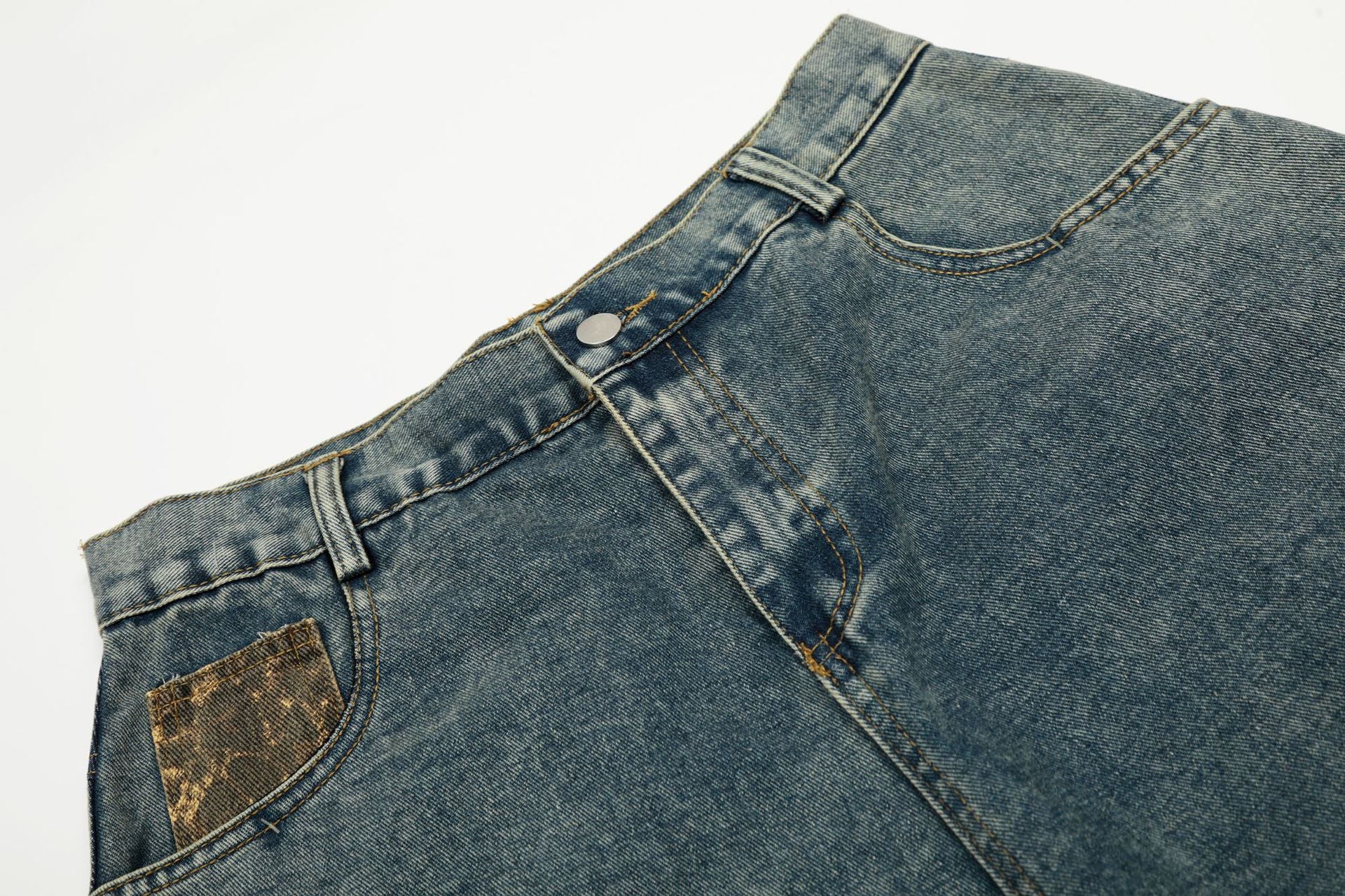 Vintage Leopard Print Washed Loose Jeans