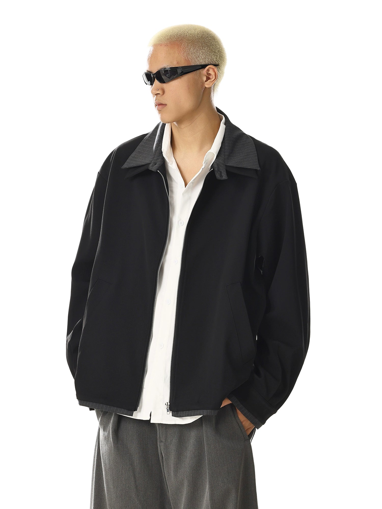 Vintage Layered-Effect Jacket with Cleanfit Streetwear Style