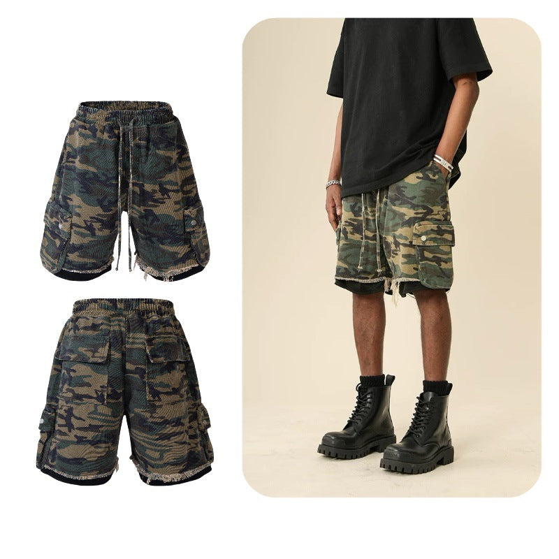 【25s Aug.】Vintage Washed Camo Cargo Shorts