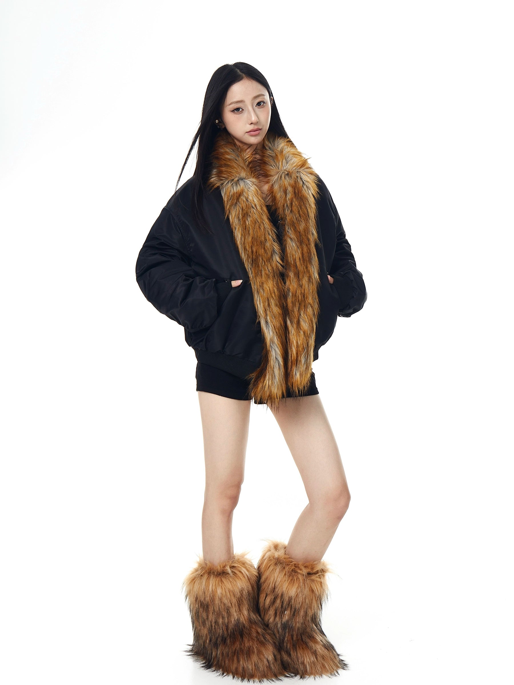 Fur-Spliced Mountain Hawk Designer Puffer Jacket