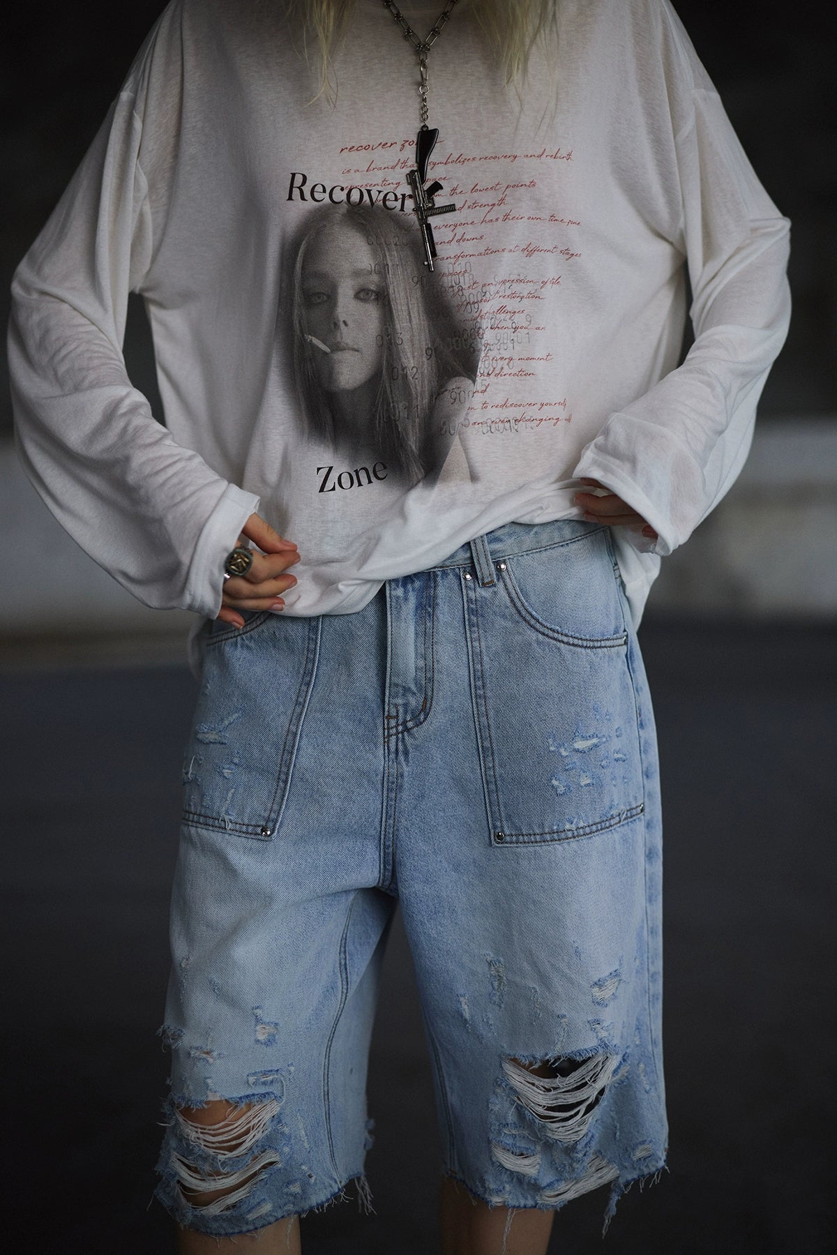 【25s Sep.】Vintage Distressed Ripped Denim Shorts