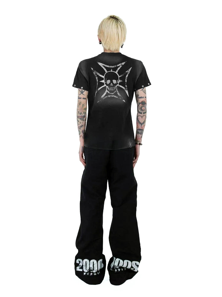 【25s Sep.】Washed Letter Printed Slim T-shirt