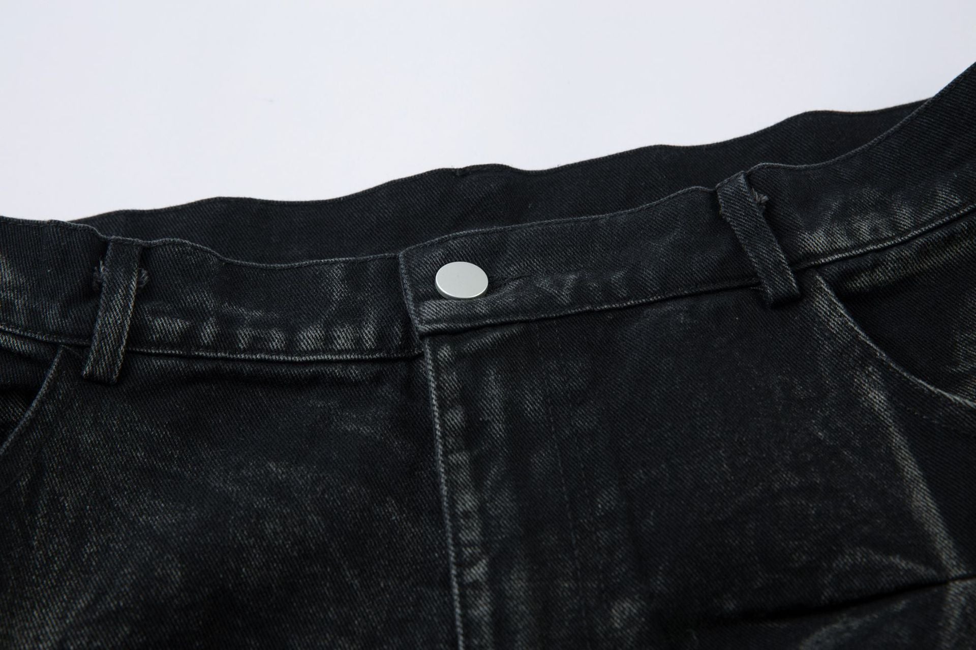 Vintage Heavy Pleated Washed Jeans