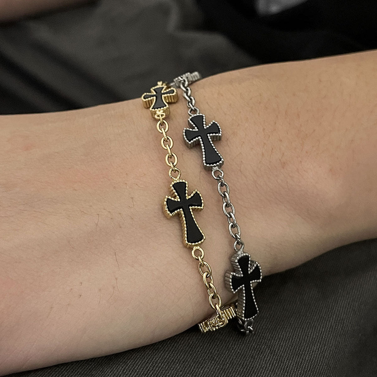 Mother-of-pearl Cross Bracelet