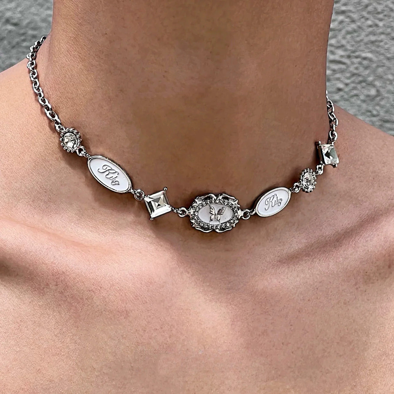 Butterfly Letter Pendant Necklace