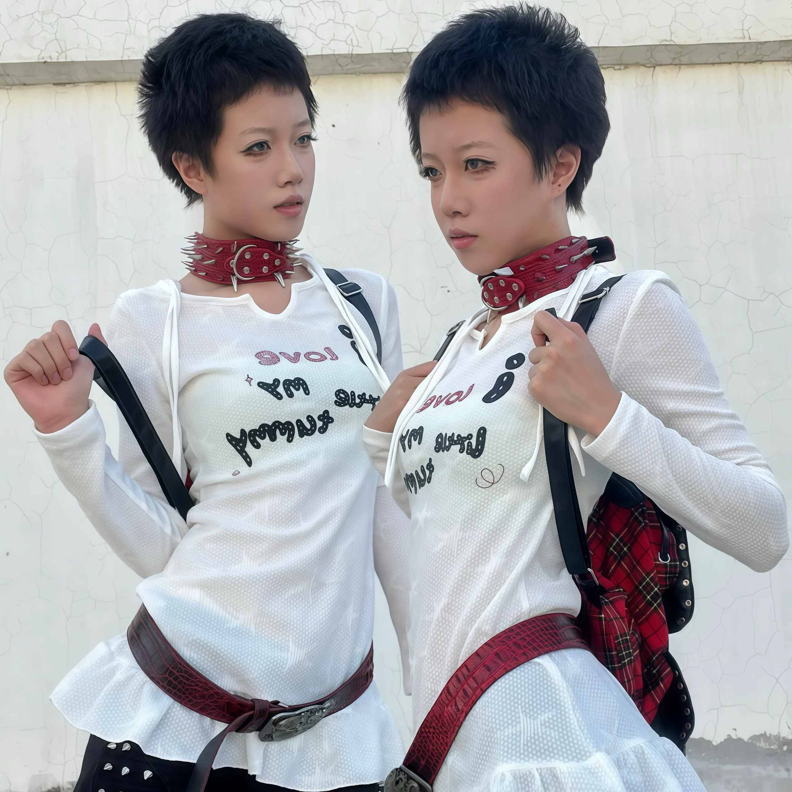 Studded Leather Punk Choker Y2K Necklace