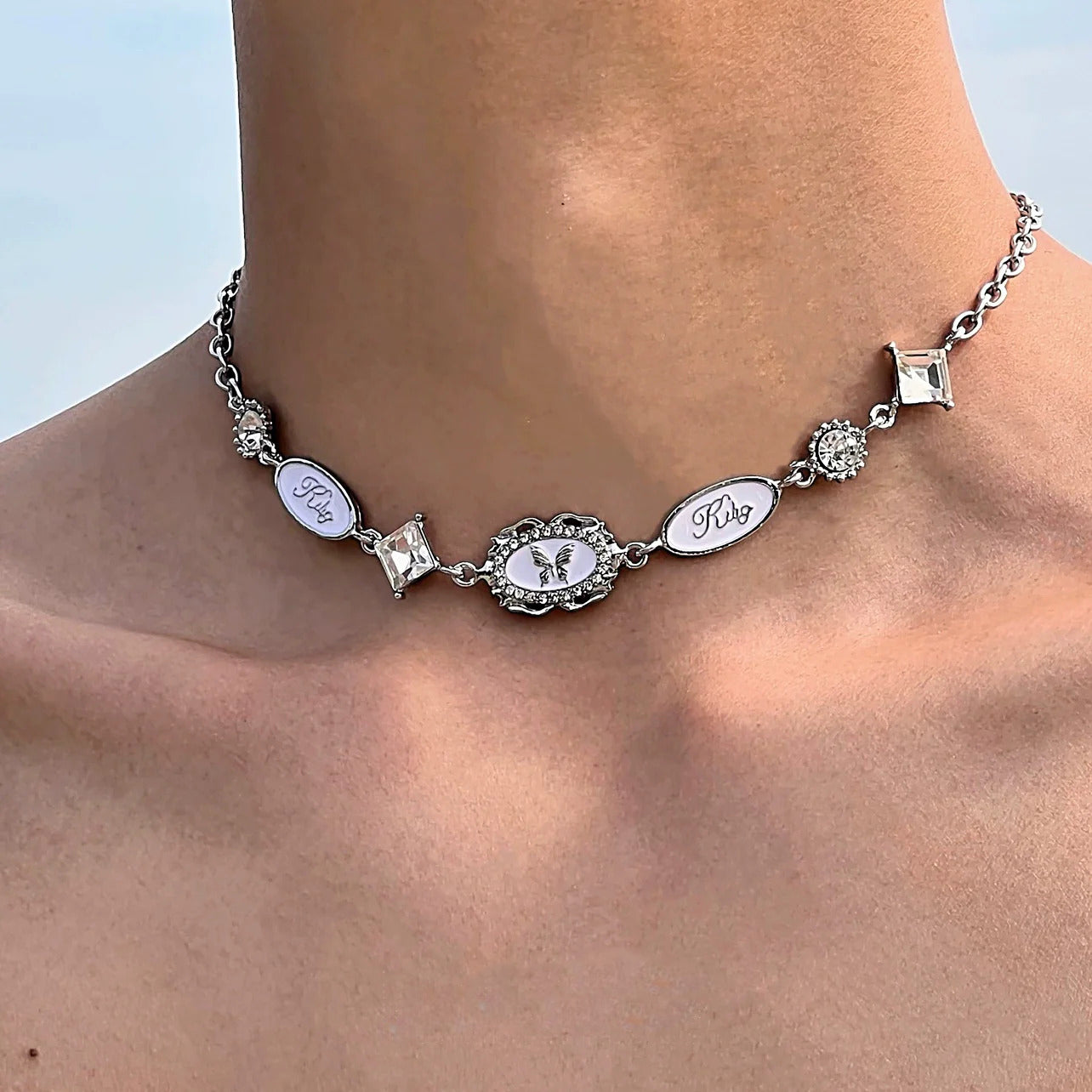 Butterfly Letter Pendant Necklace