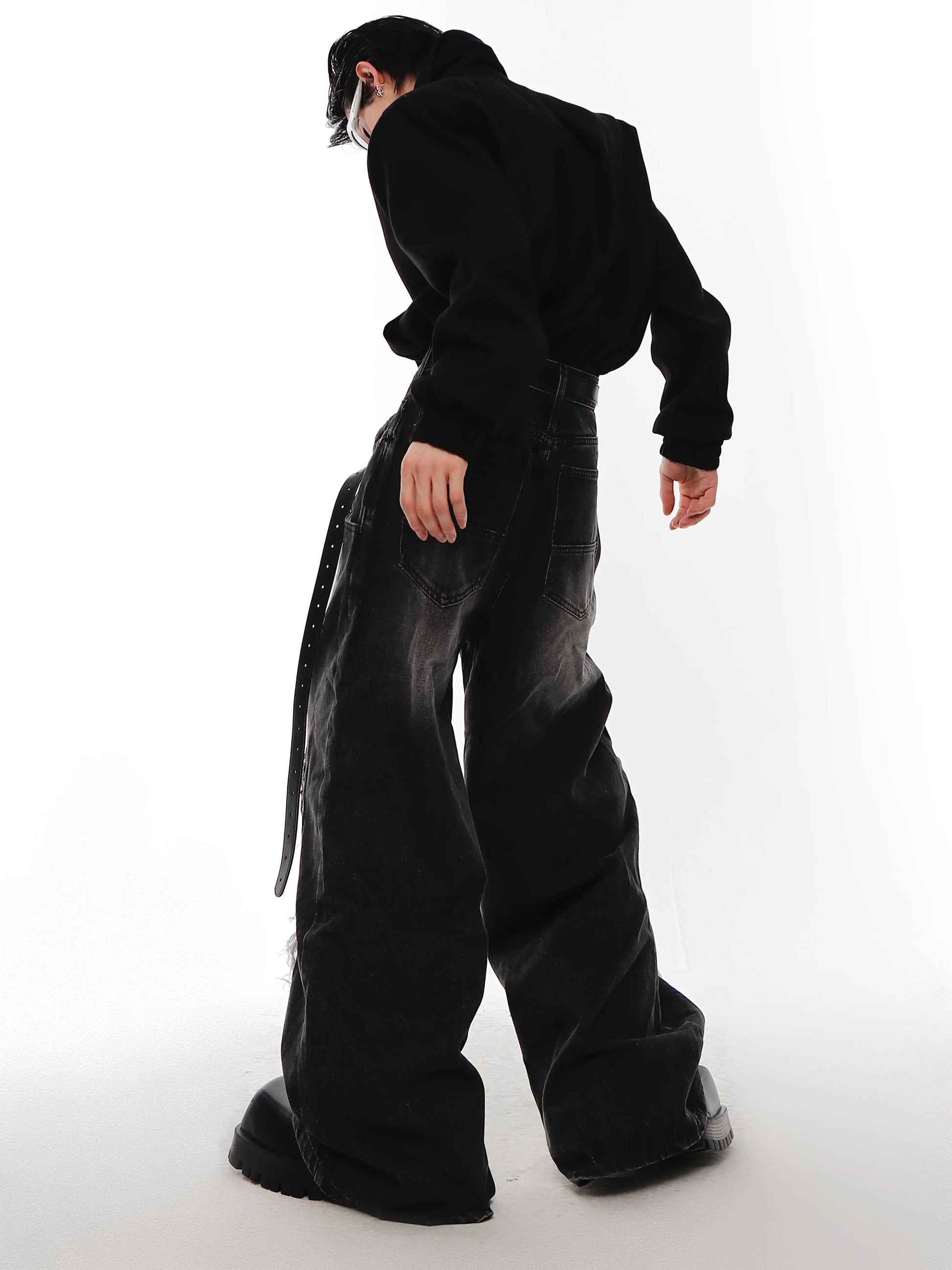 Ripped Straight-Leg Baggy Jeans