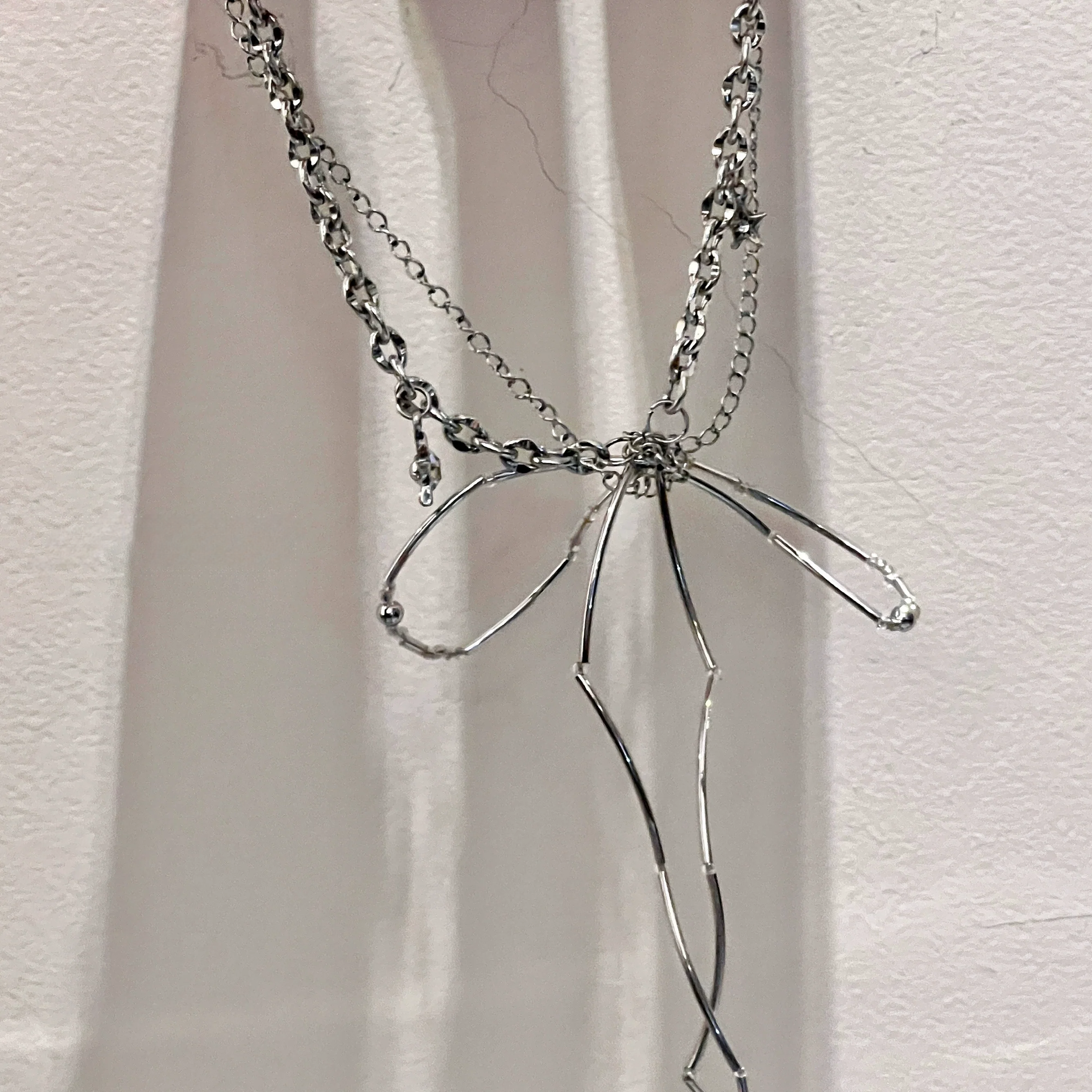 Flowing Ribbon Butterfly Collar Necklace