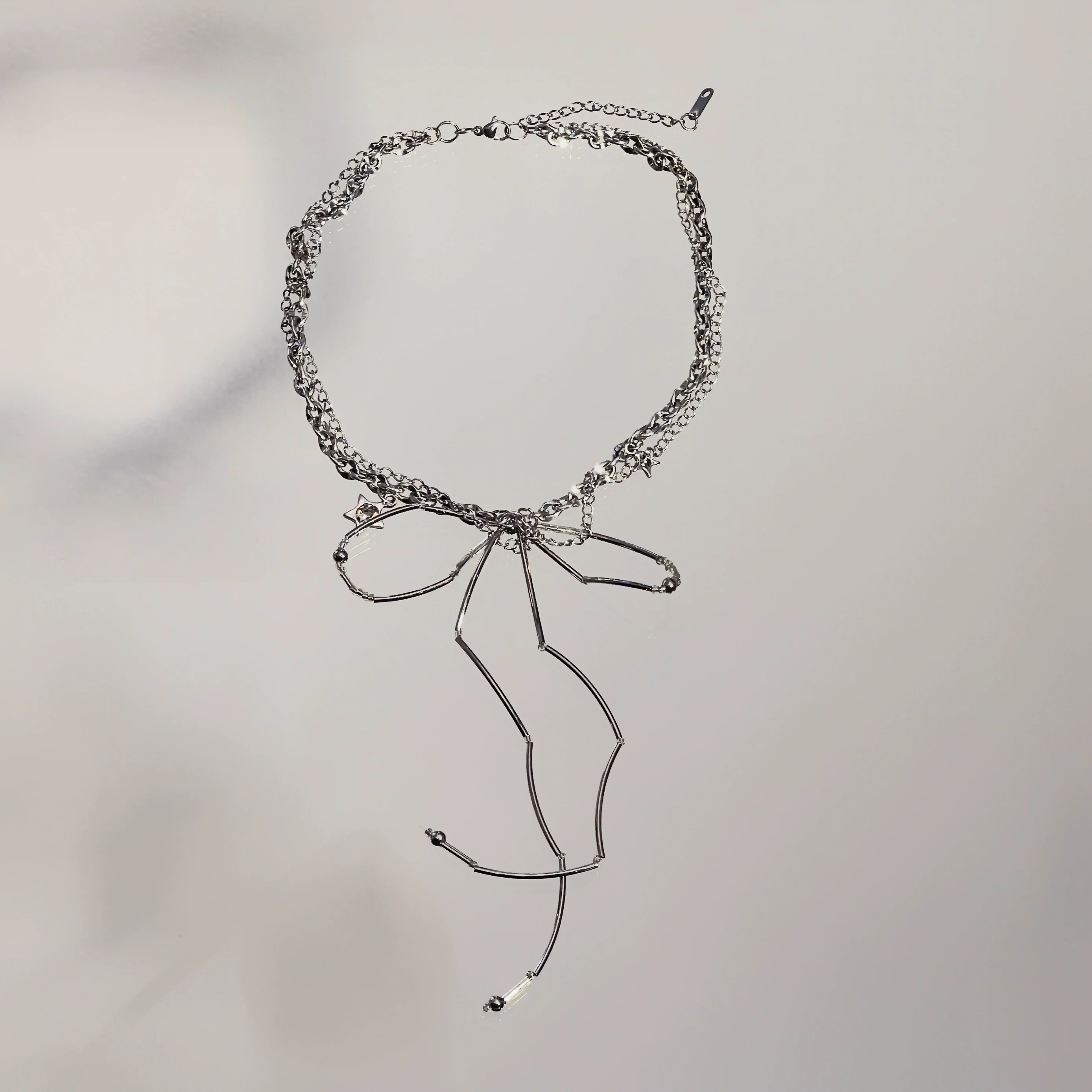 Flowing Ribbon Butterfly Collar Necklace