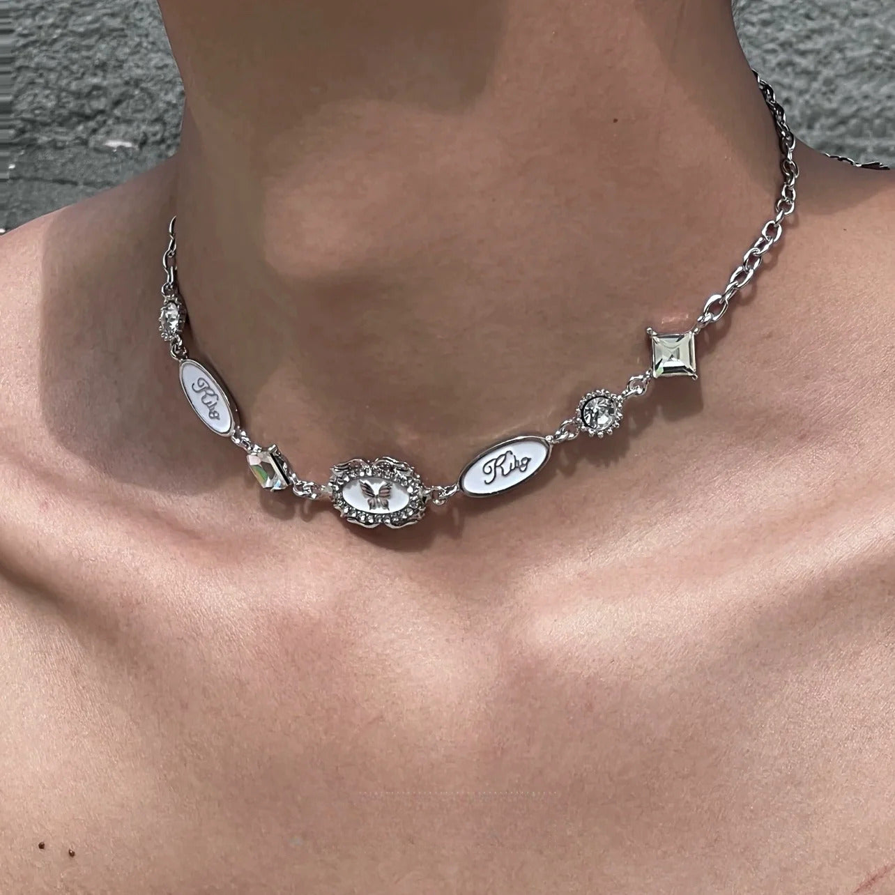 Butterfly Letter Pendant Necklace