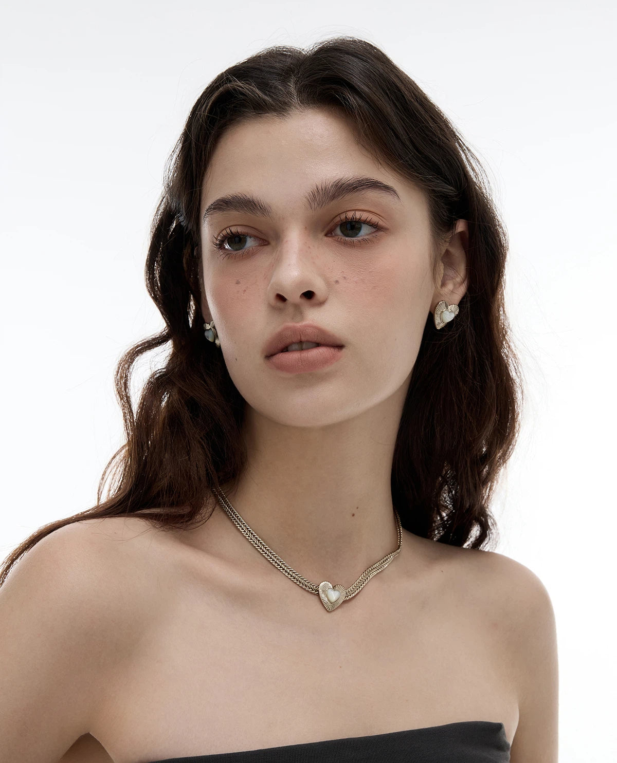 Heart-Shaped Mother of Pearl Necklace