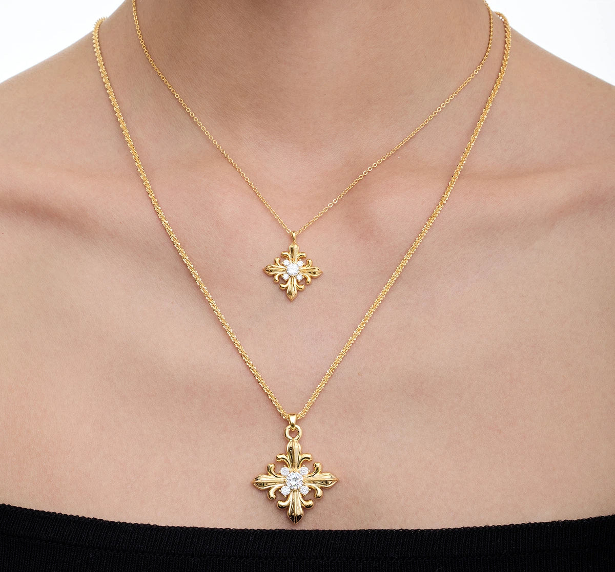 Long Iris Minimalist Chain Necklace