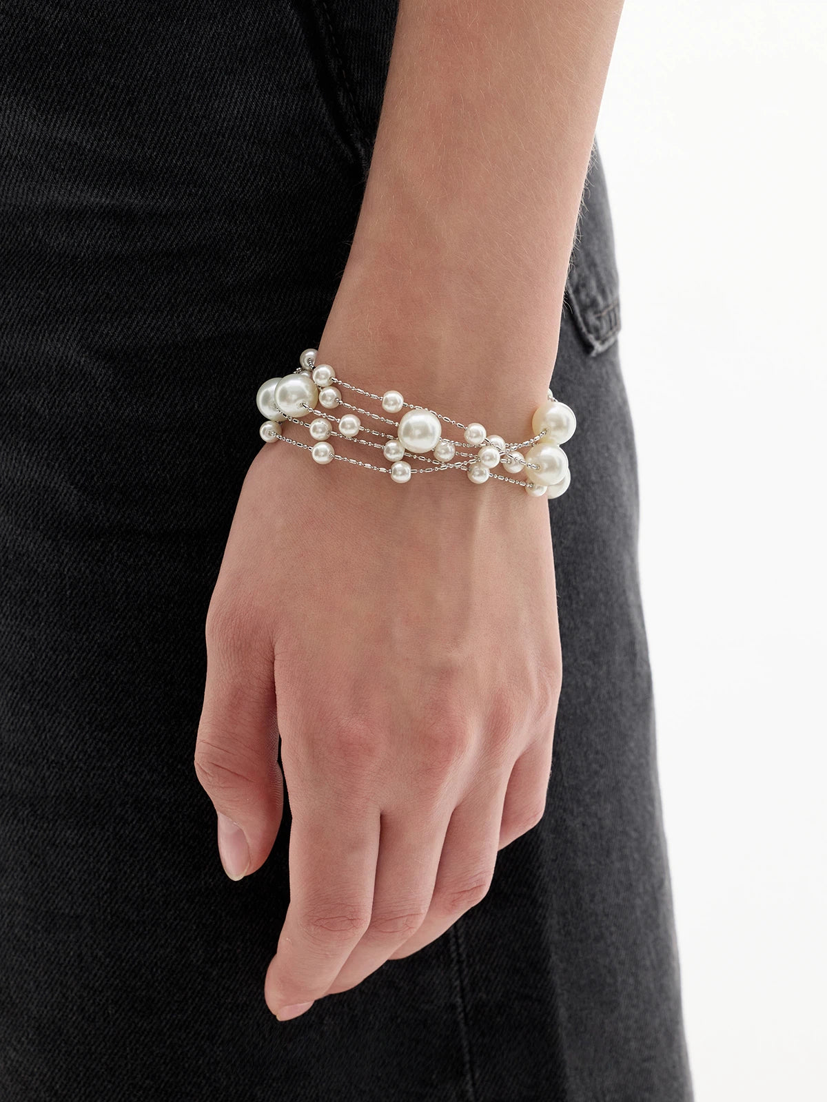 Layered Starlight Pearl Sweater Necklace