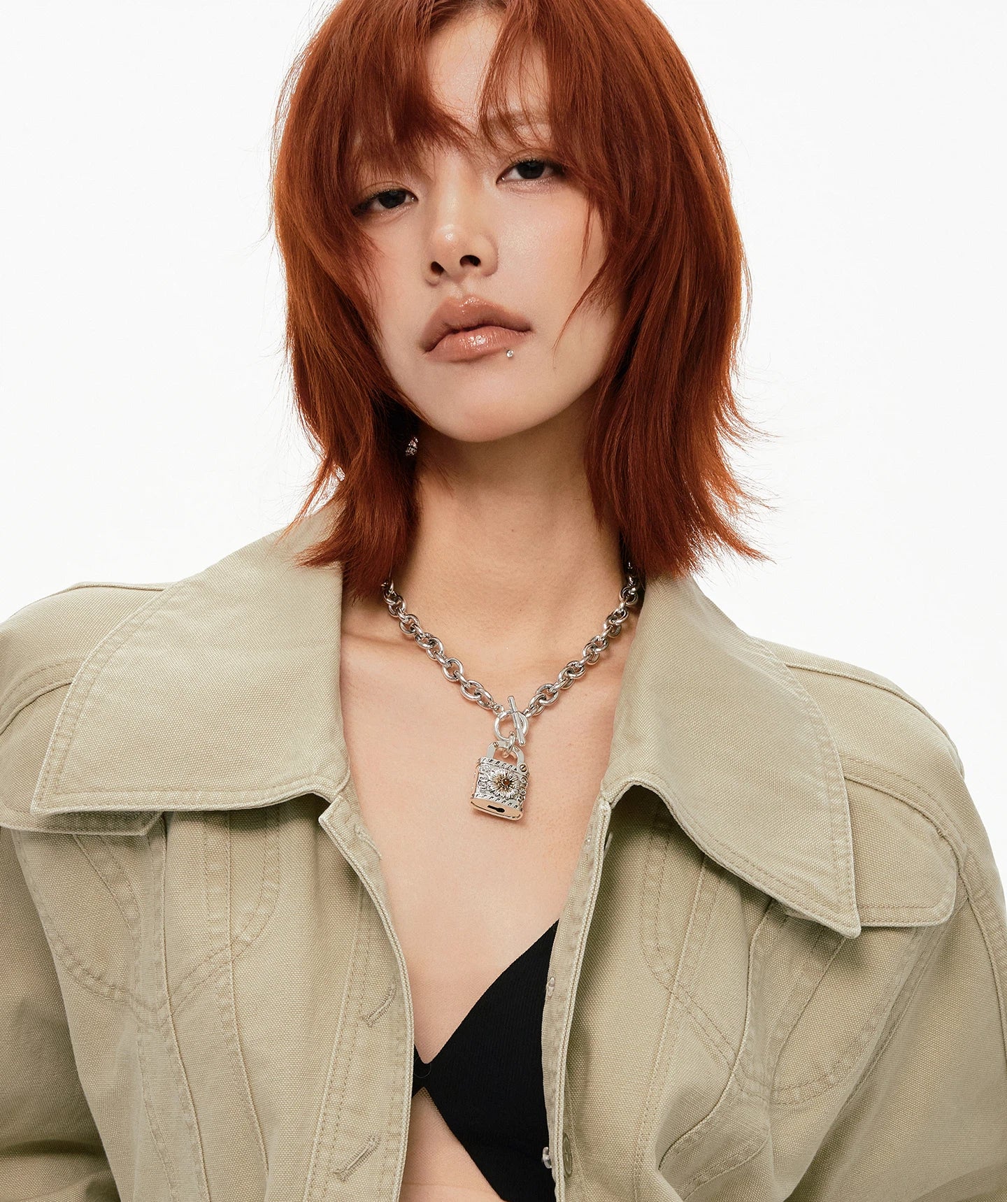 Exaggerated Daisy Lock Cuban Chain Necklace