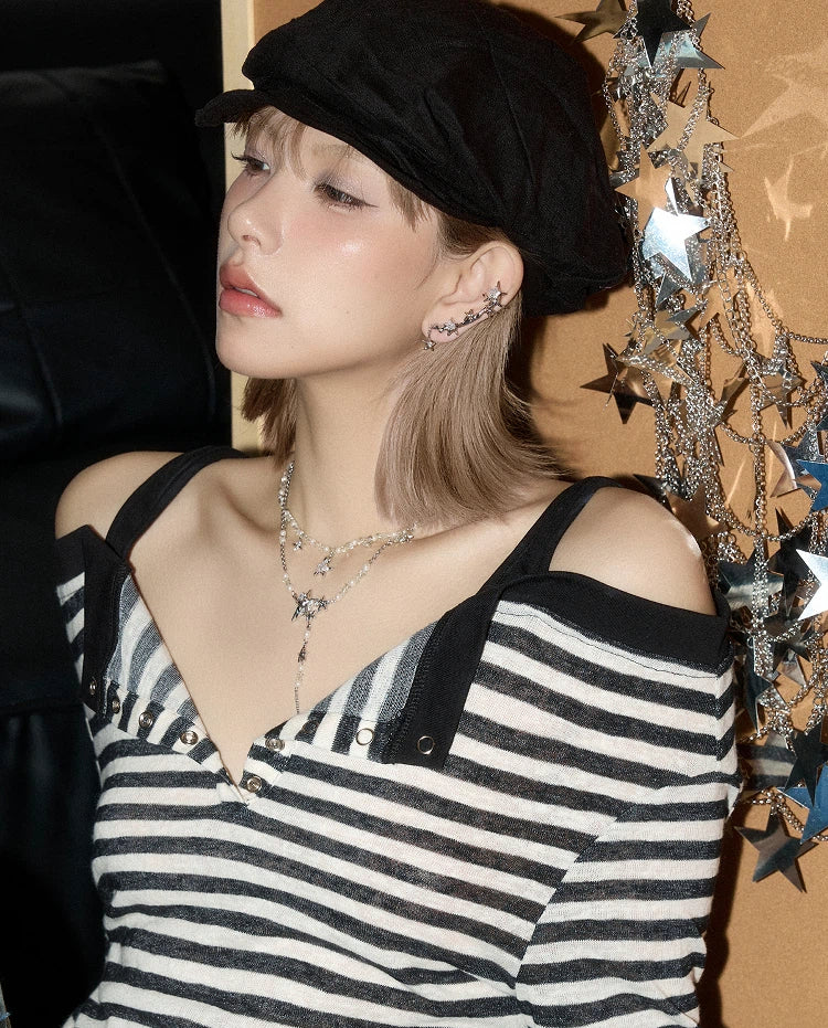 Detachable Beaded Tassel Star Necklace