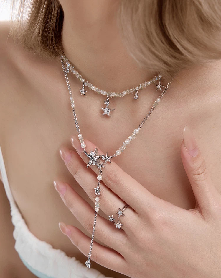 Detachable Beaded Tassel Star Necklace