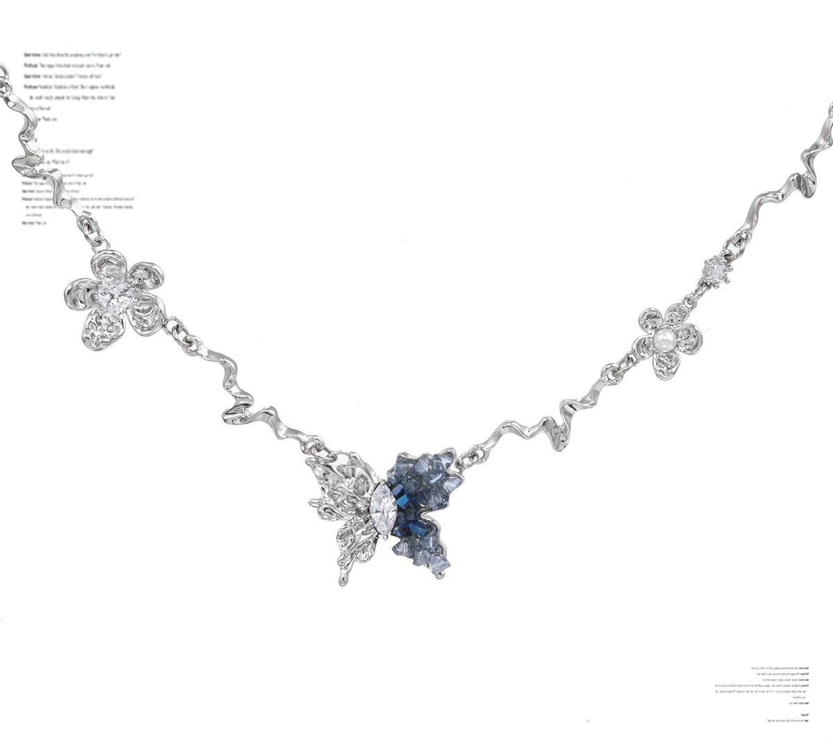 Gradient Crystal Butterfly Necklace