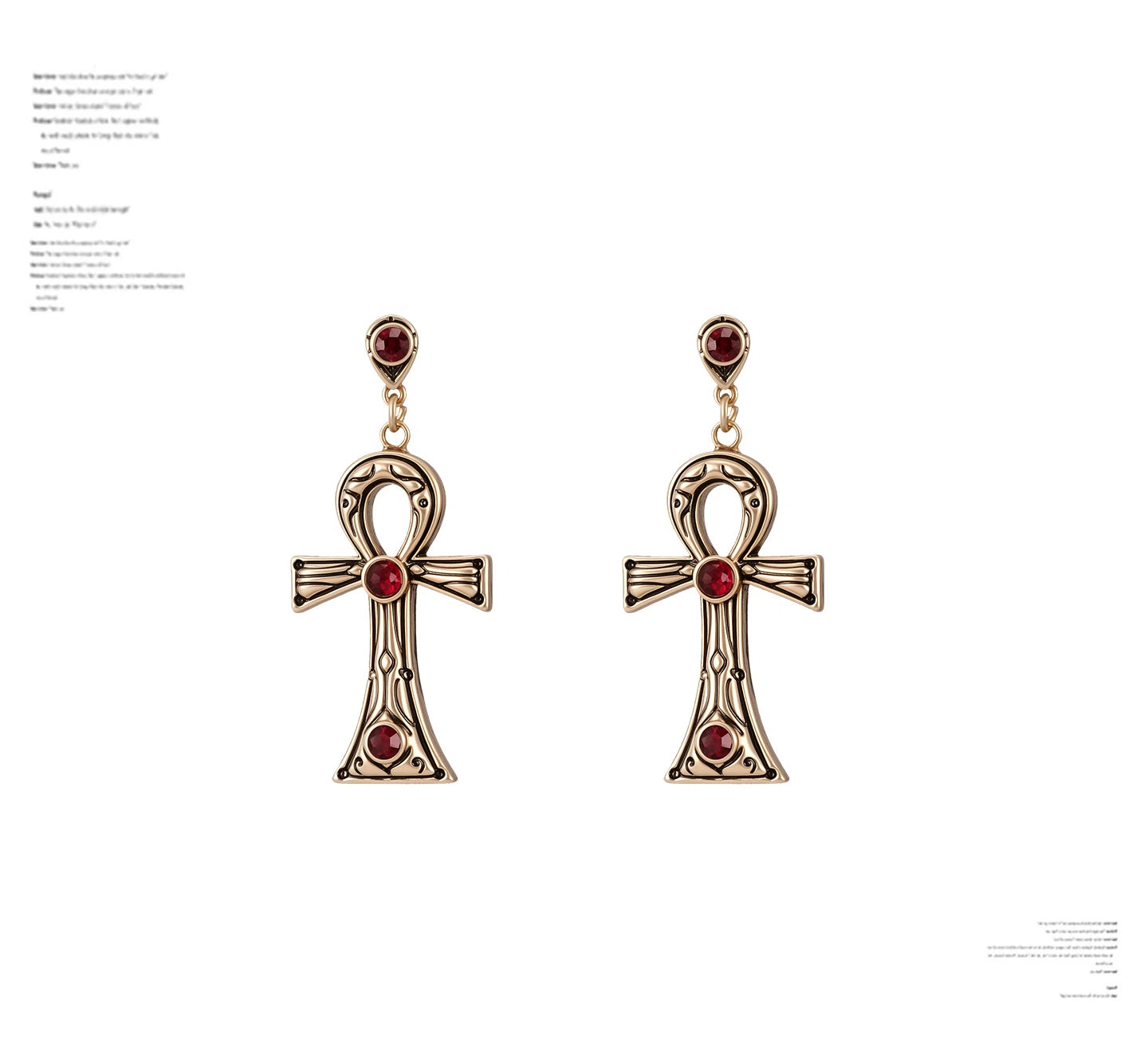 Ankh Cross Earrings
