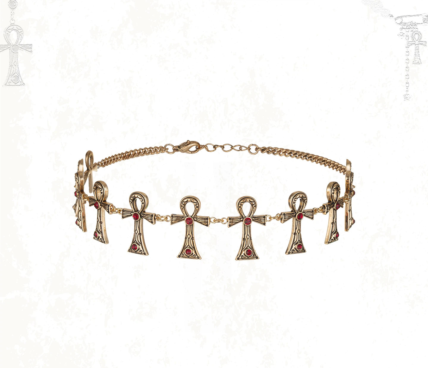 Ankh Cross Choker Necklace