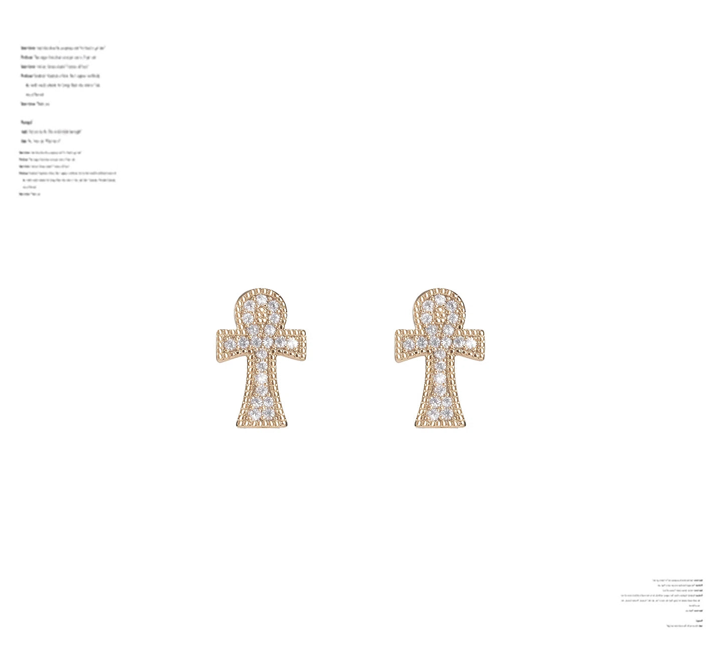 Zircon Ankh Ear Cuff