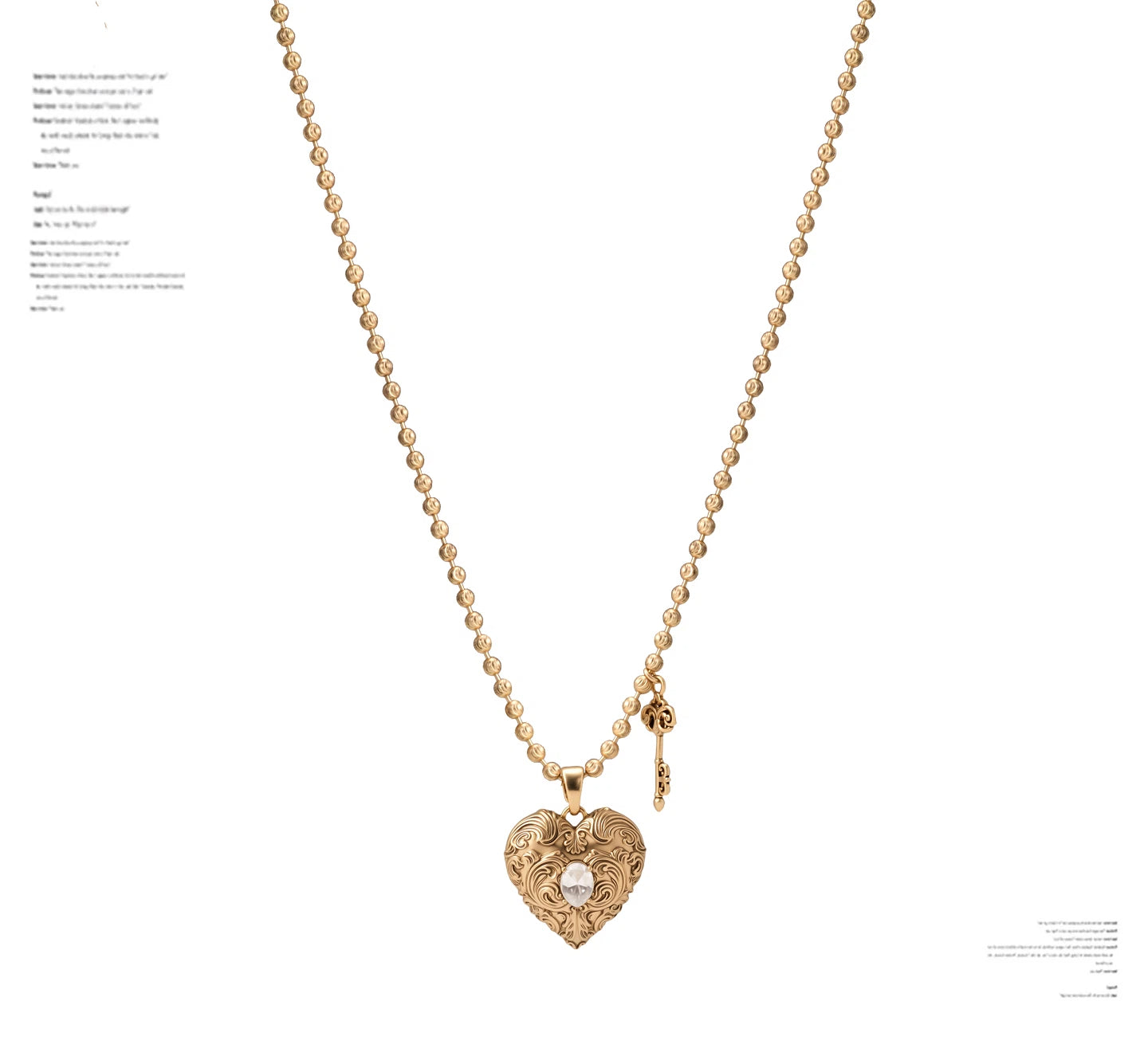 Vintage Embossed Heart Necklace