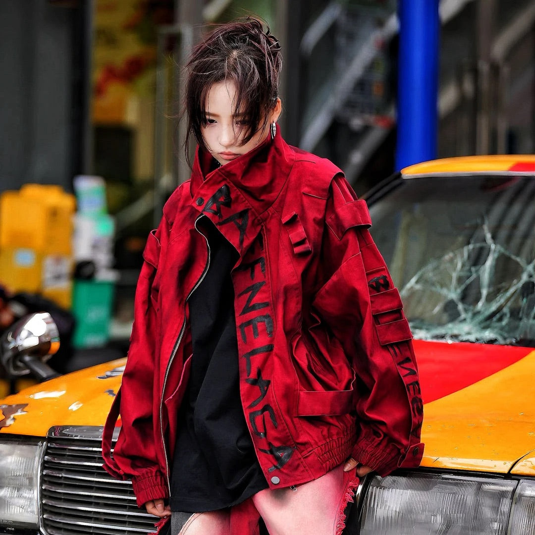 Handcrafted Dyed Graffiti Washed Denim Jacket