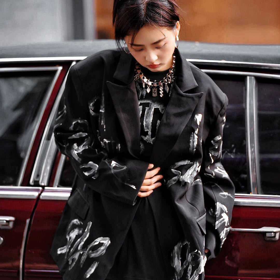 [Pre-order] Printed Tailored Blazer Jacket -Ships in 7 days