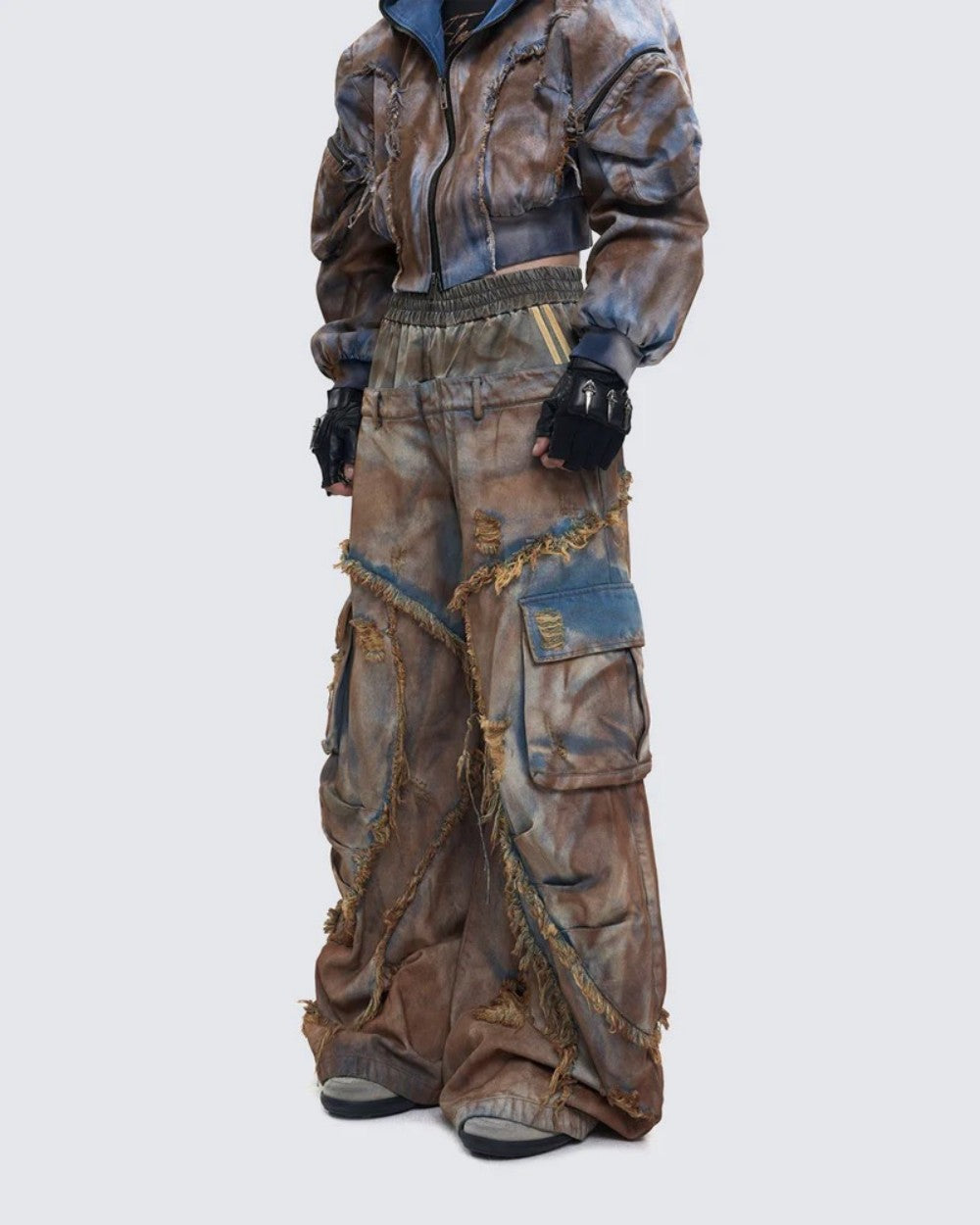 Post-Apocalyptic Dyed Layered Denim Set