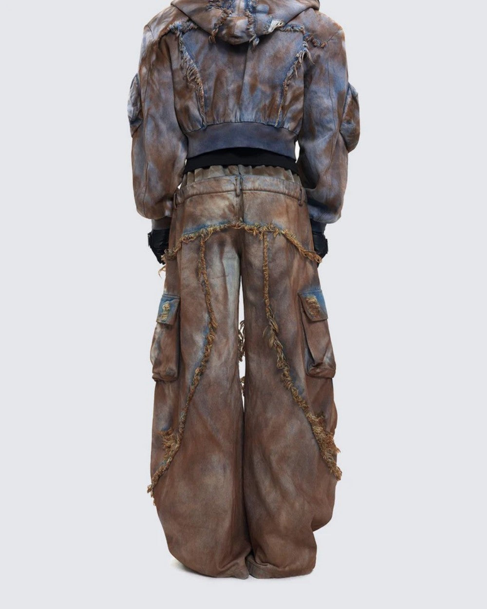 Post-Apocalyptic Dyed Layered Denim Set