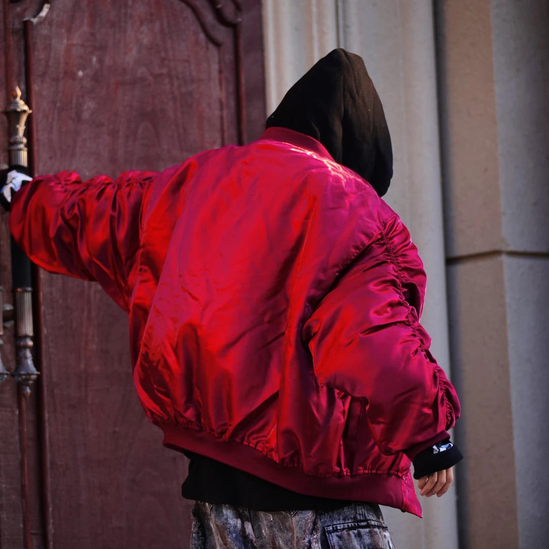 Heavy Embroidered Washed Graffiti Denim Jacket