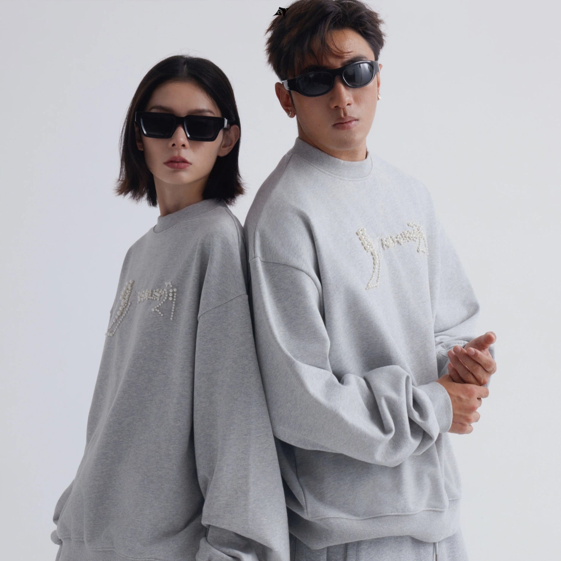 Sanhoostudio oversized crewneck sweatshirt designed for relaxed unisex streetwear and everyday layering.