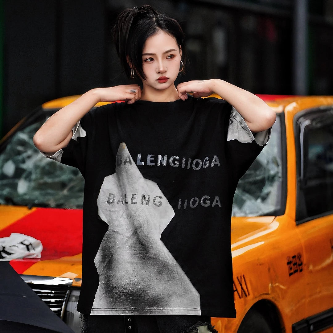 Sanhoostudio T-shirt featuring graffiti print, tie dye finish, and relaxed fit silhouette. Designed for high street styling with bold visuals and everyday comfort.