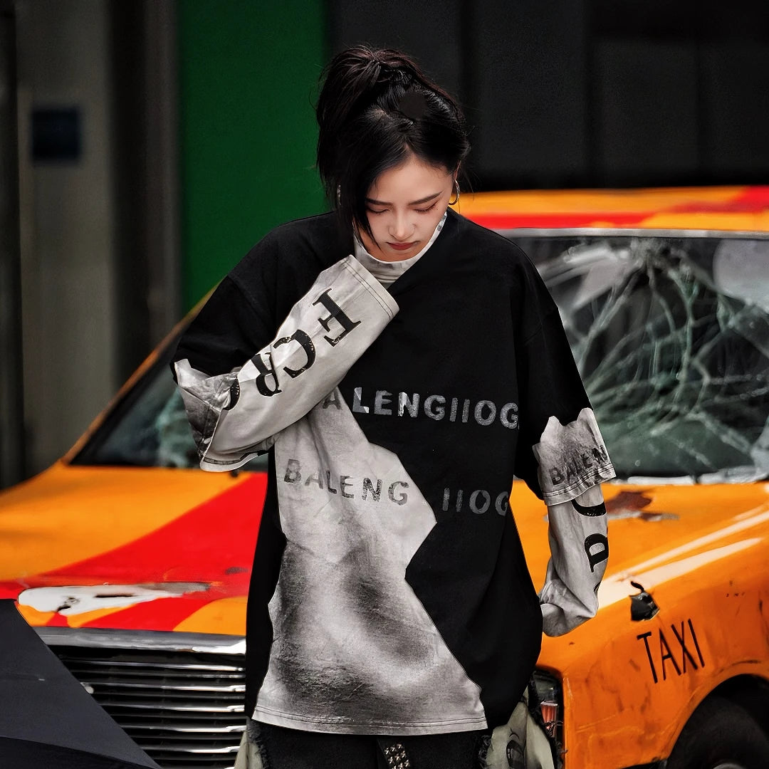Sanhoostudio T-shirt featuring graffiti print, tie dye finish, and relaxed fit silhouette. Designed for high street styling with bold visuals and everyday comfort.