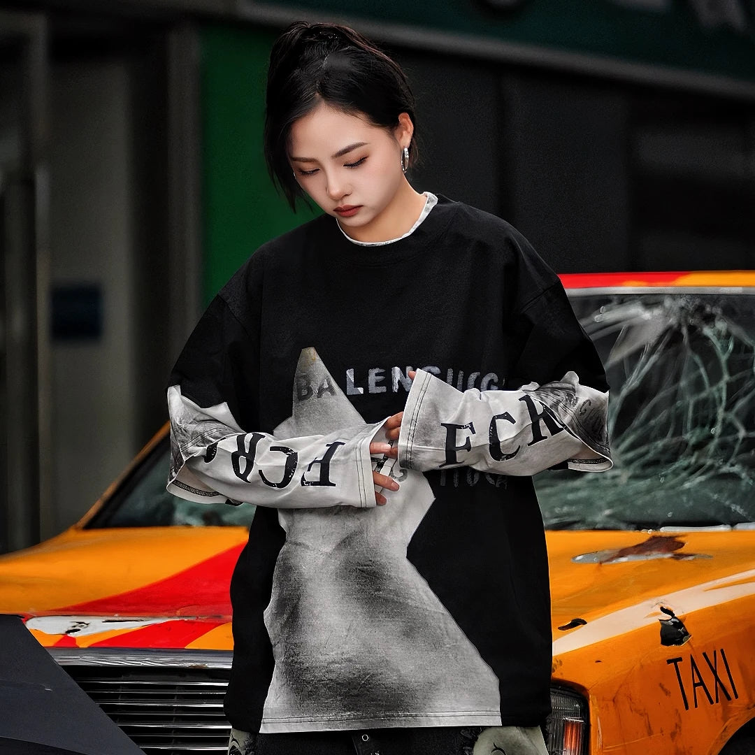 Sanhoostudio T-shirt featuring graffiti print, tie dye finish, and relaxed fit silhouette. Designed for high street styling with bold visuals and everyday comfort.