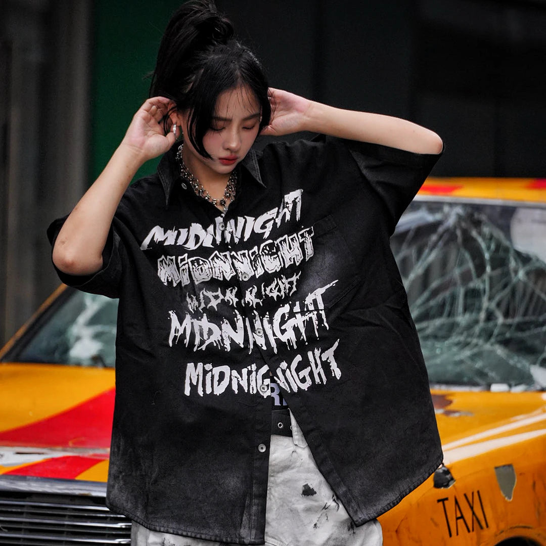 Sanhoostudio short sleeve T-shirt featuring patchwork design, graphic print, and relaxed fit silhouette. Designed for modern streetwear styling with comfort, breathability, and everyday wear versatility.