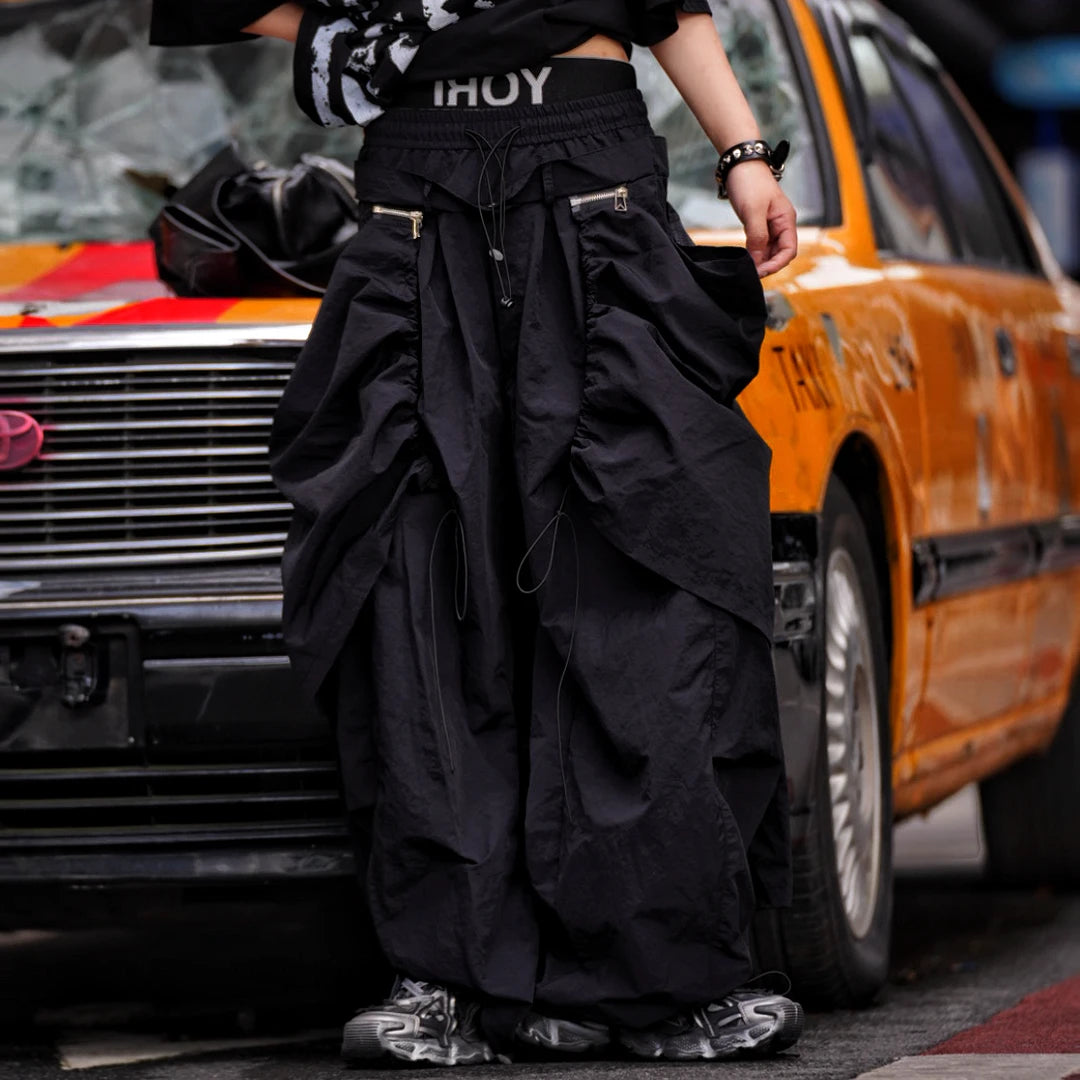 Sanhoostudio denim pants featuring detachable design, distressed wash finish, and wide leg scythe-cut silhouette. Designed for modern streetwear styling with comfort, versatility, and bold everyday wear.