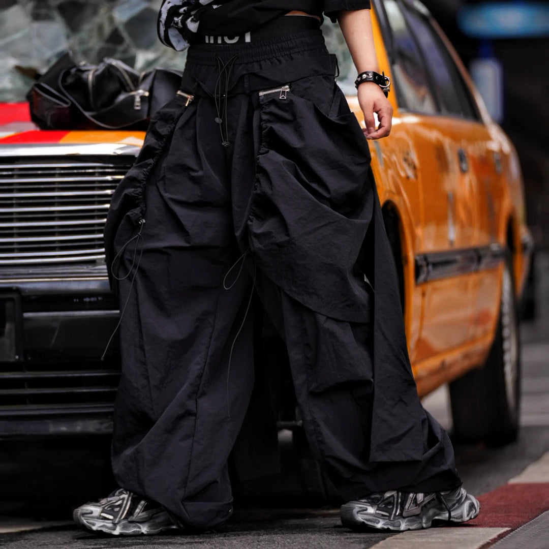 Sanhoostudio denim pants featuring detachable design, distressed wash finish, and wide leg scythe-cut silhouette. Designed for modern streetwear styling with comfort, versatility, and bold everyday wear.