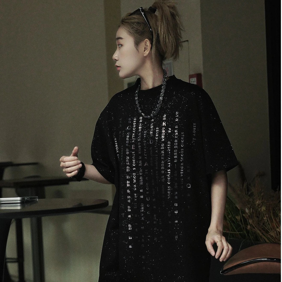 Sanhoostudio Star Letter Print Oversized T-Shirt