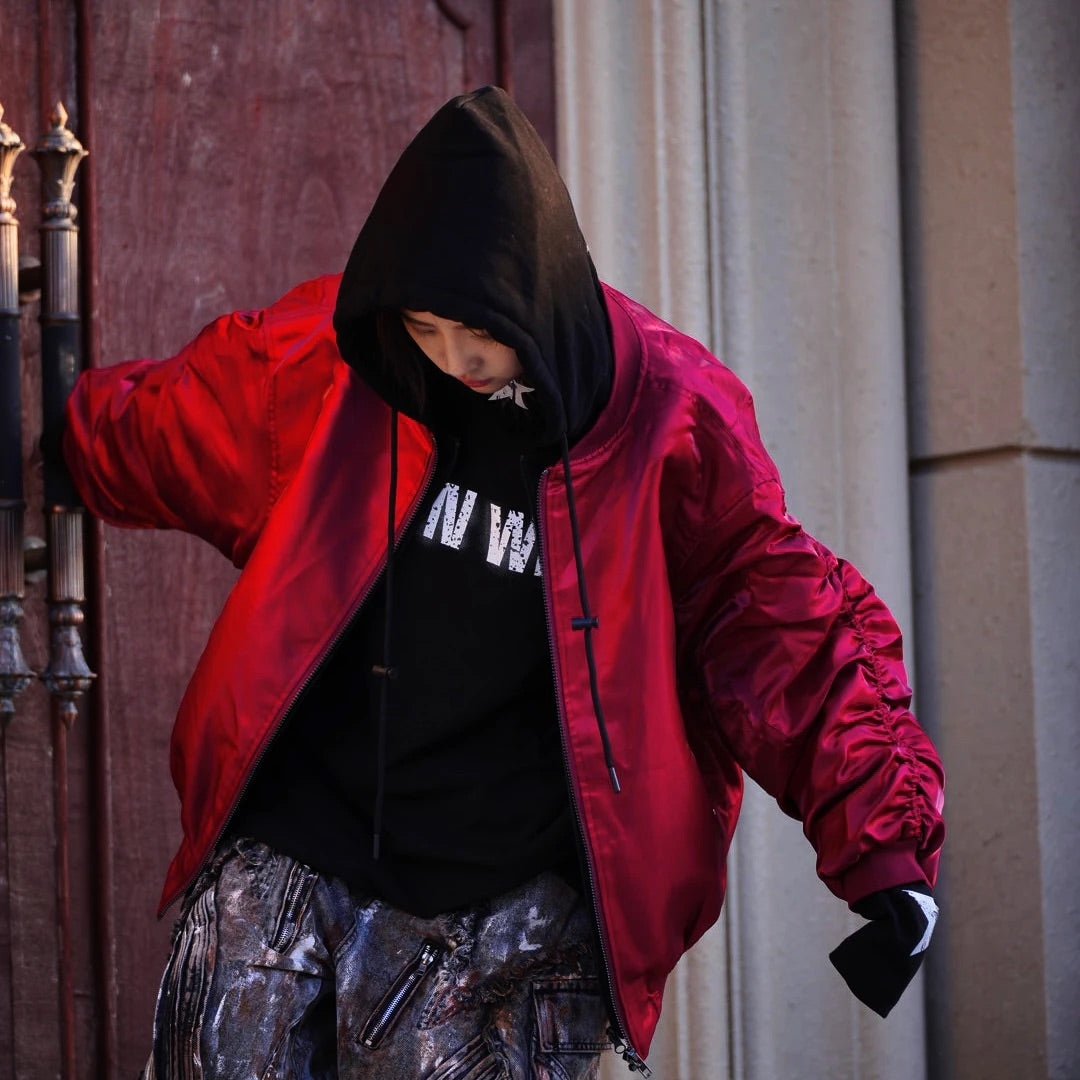 Heavy Embroidered Washed Graffiti Denim Jacket