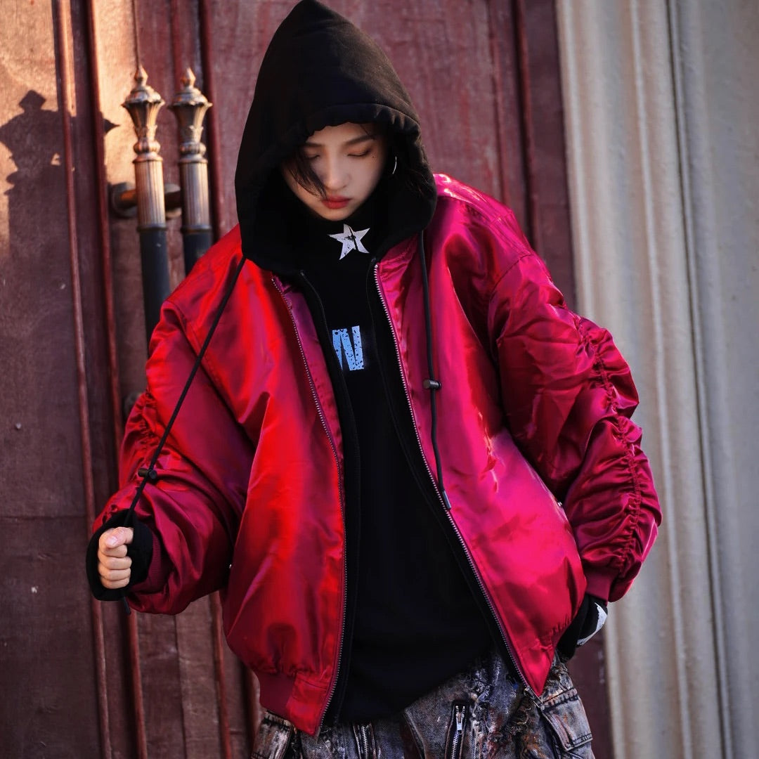 Heavy Embroidered Washed Graffiti Denim Jacket