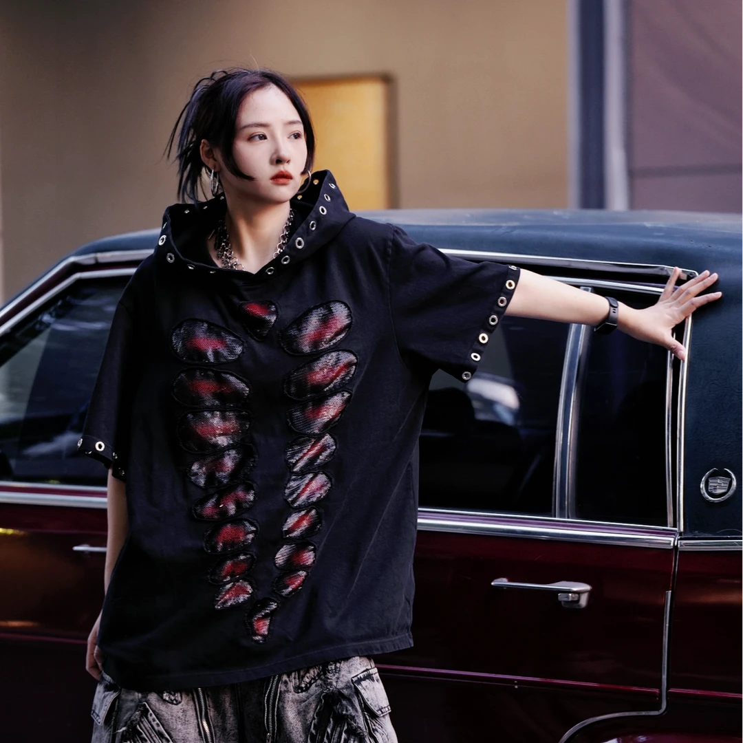 Layered Graffiti Hybrid Tee Vest