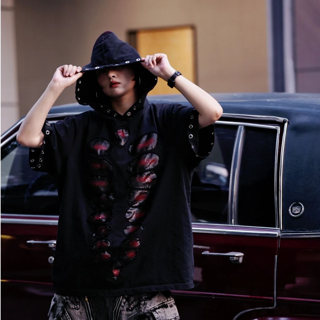 Layered Graffiti Hybrid Tee Vest