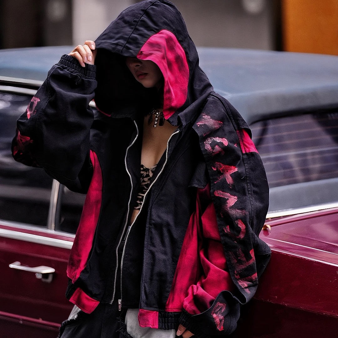 Hand-Painted Muddy Denim Jacket