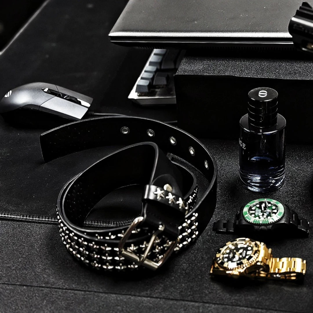 Punk Studded Denim Belt (Pre-order, Ships Within 15 Days)