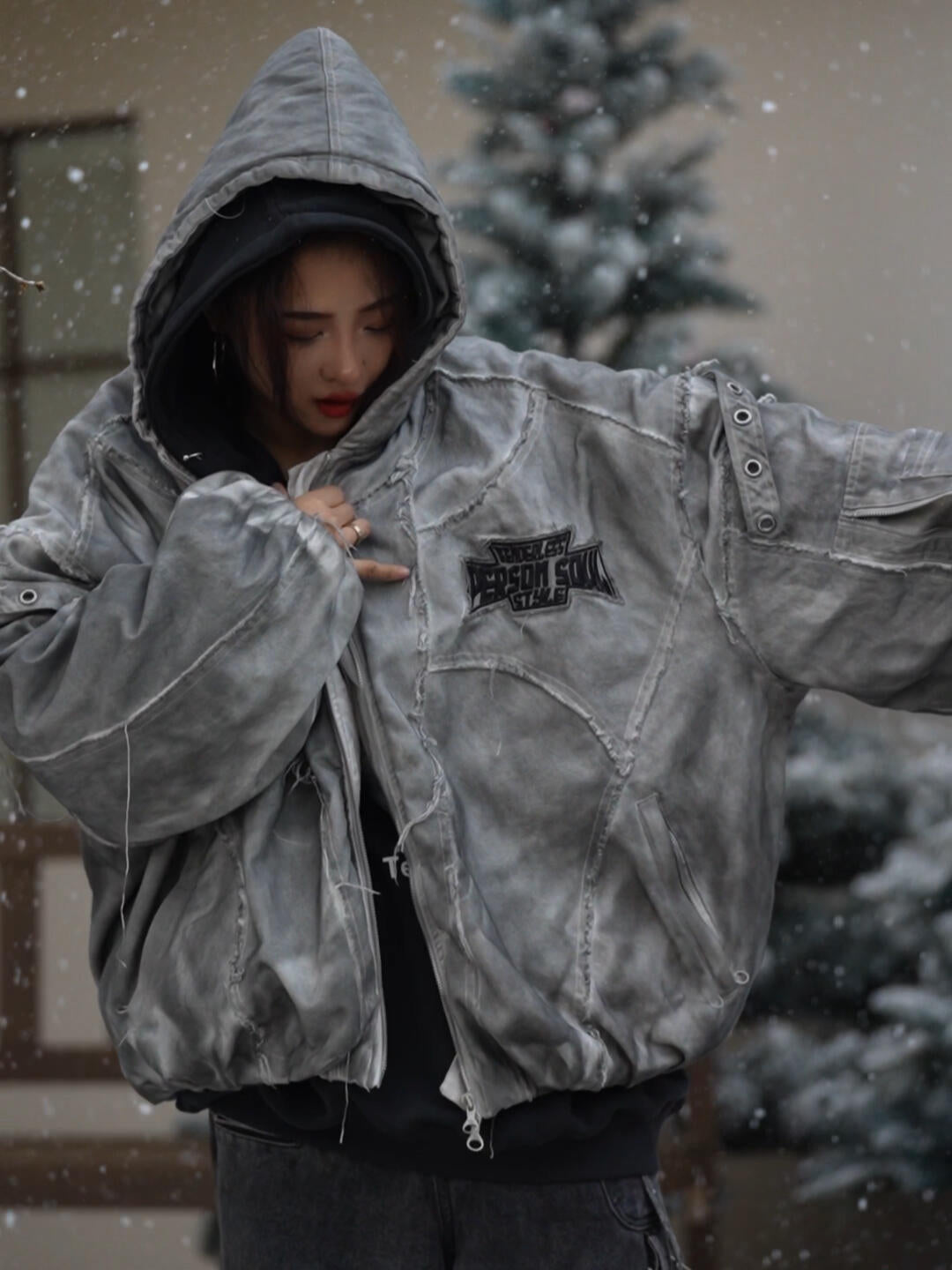 Distressed Wasteland Utility Padded Jacket