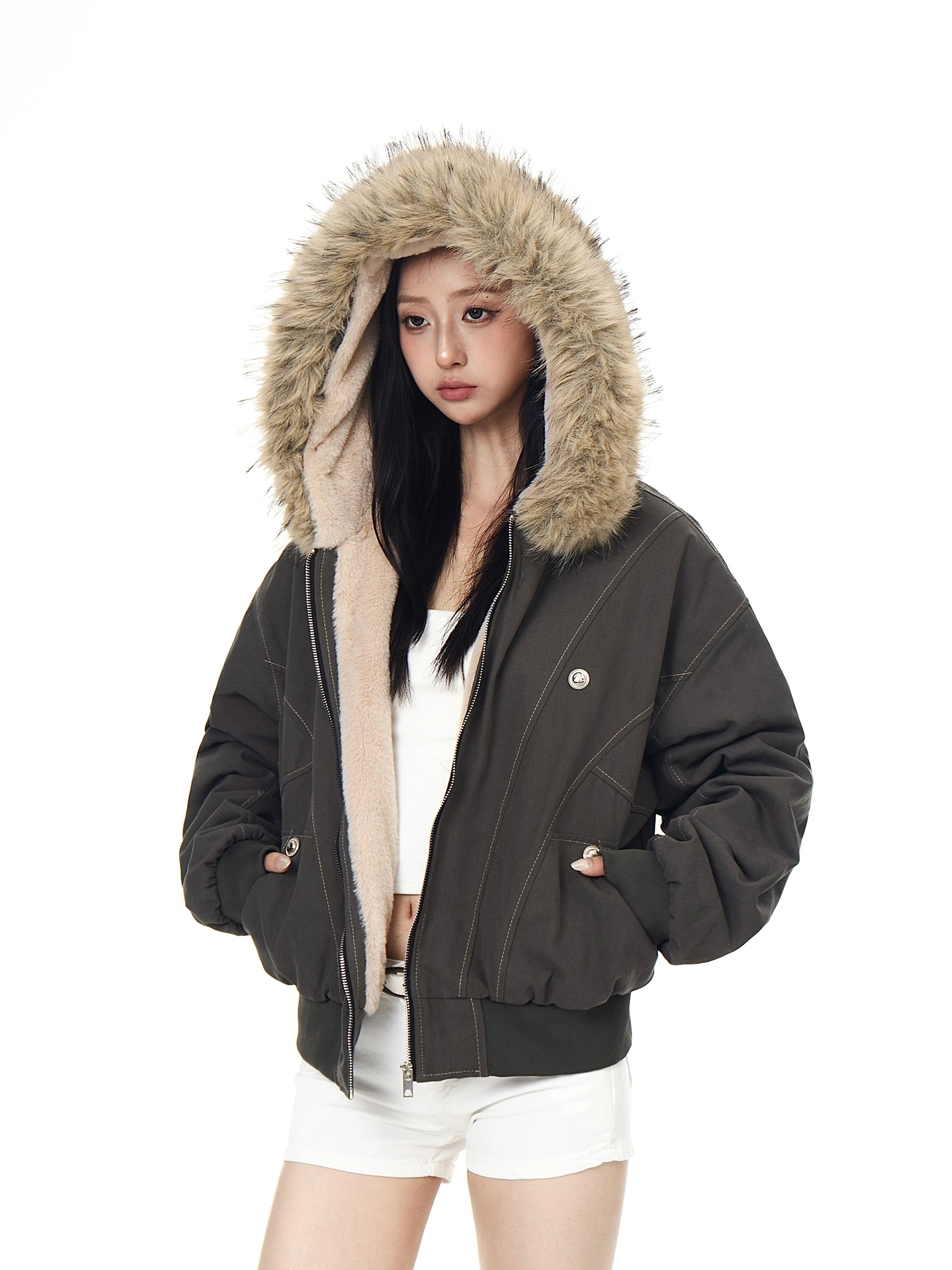 Fur Hooded Parka Jacket
