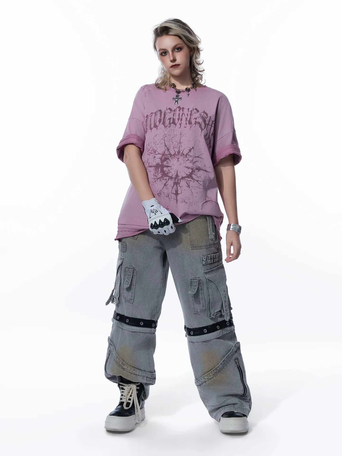 Sanhoostudio Multi Pocket Washed Denim Pants