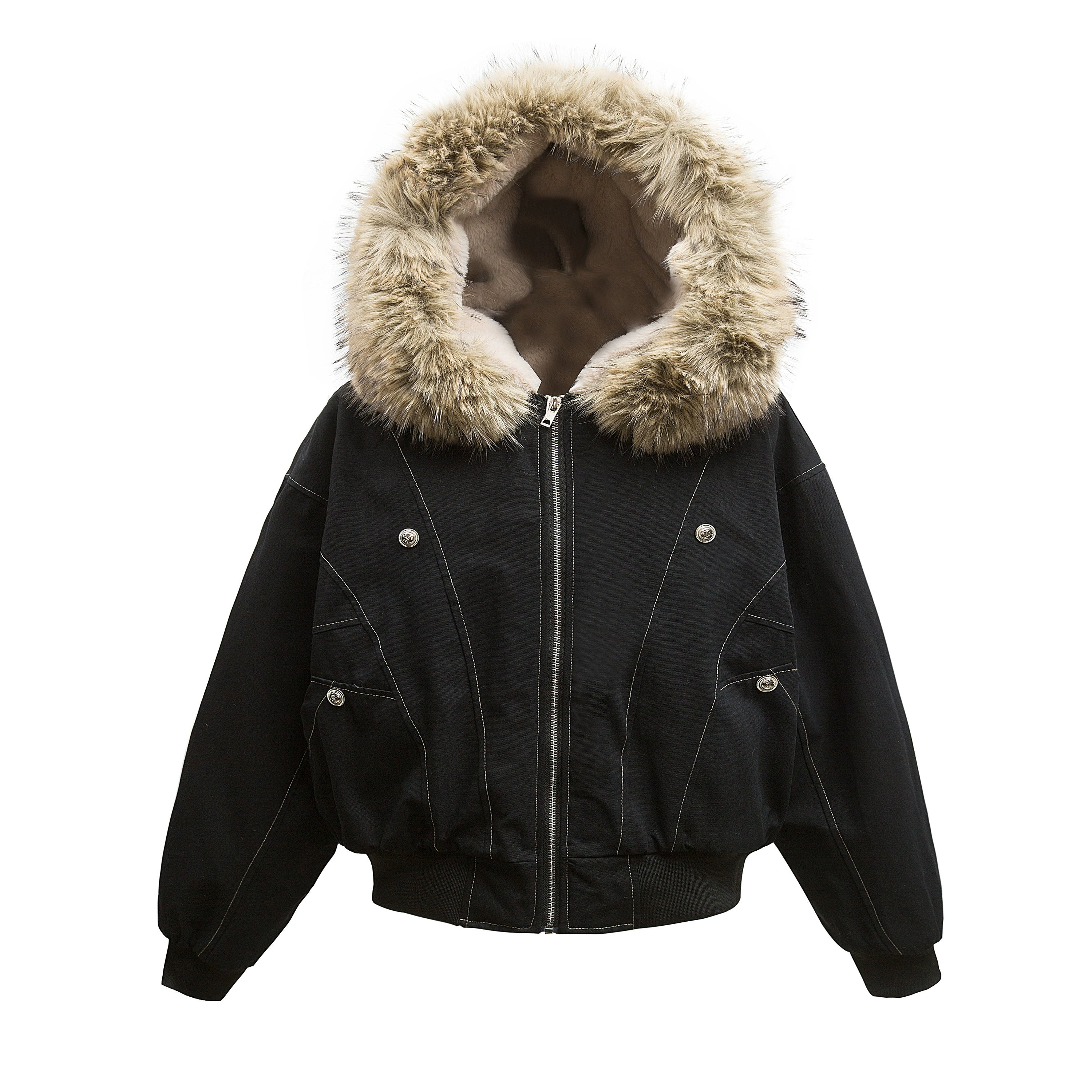 Fur Hooded Parka Jacket