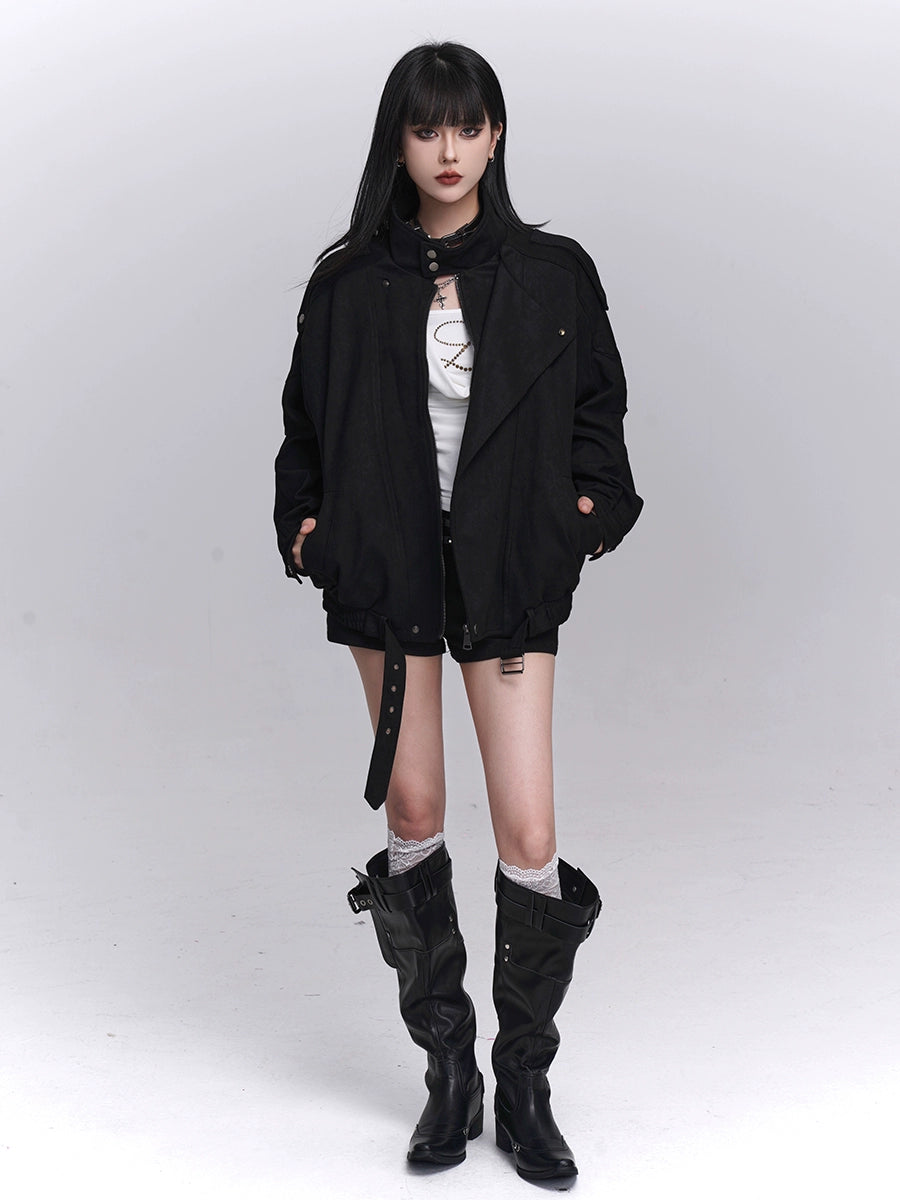 Brown Soft Suede Workwear Jacket